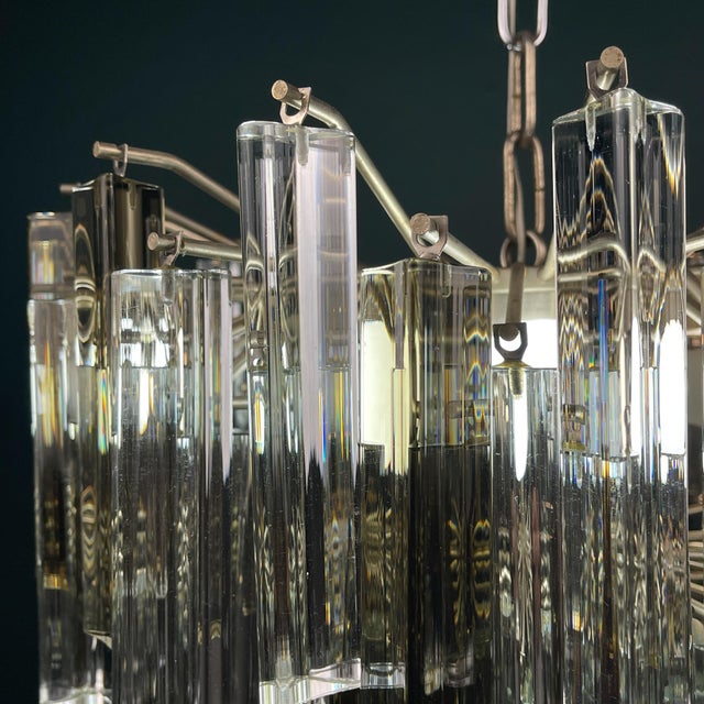Vintage Italian Murano Glass Crystal Prism Chandelier from Venini, 1970s For Sale - Image 6 of 18