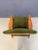 Heywood-Wakefield High-Back Lounge Chair, Sculpted Oak Frame, Olive Fabric 1960s For Sale - Image 9 of 10