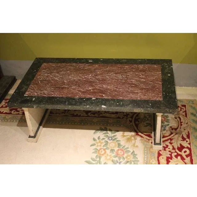 20th Century Italian Polychromed Rectangular Marble Coffee or Cocktail Table For Sale - Image 6 of 8