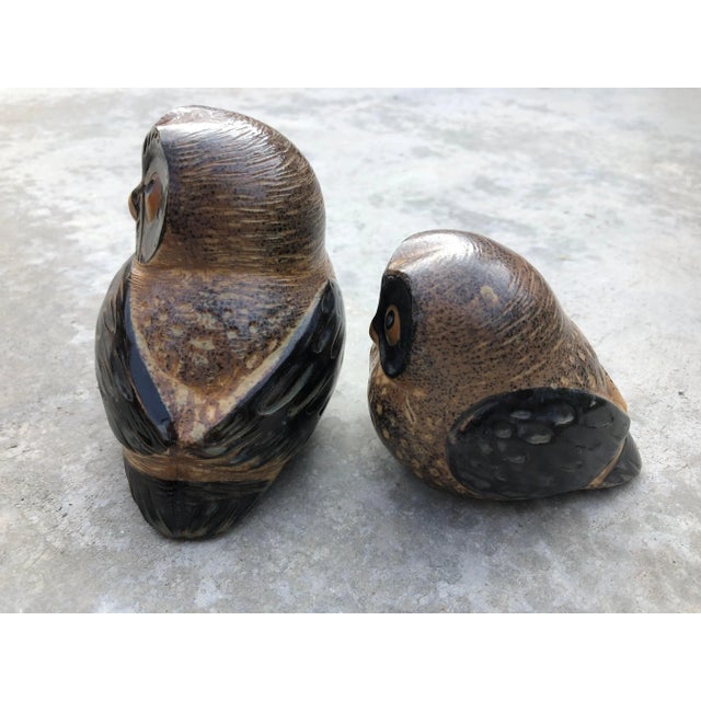 Mid-Century Modern Vintage Mid-Century Modern Owl Figurines - a Pair For Sale - Image 3 of 8