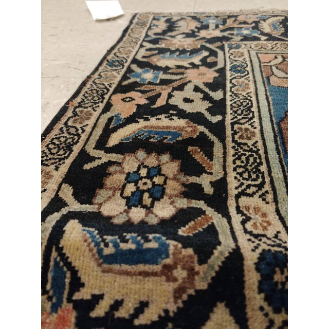 Antique Farahan Sarouk Rug, Handmade Oriental Rug, Ivory, Lt Blue Navy Very Fine For Sale - Image 9 of 18
