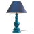 Large Chinese Table Lamp in Turquoise Glazed Ceramic For Sale - Image 9 of 9