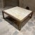 1970s Hollywood Regency Italian Travertine & Brass Square Coffee Cocktail Table Italy For Sale - Image 5 of 14