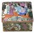 3.75" Oriental Famille Rose Color Graphic Porcelain Square Box For Sale