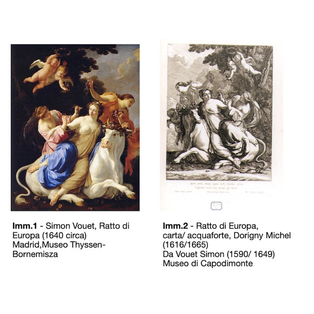 Follower of Simon Vouet, Nude The Rape of Europa, 18th Century Oil Painting on Canvas, Framed For Sale - Image 14 of 16