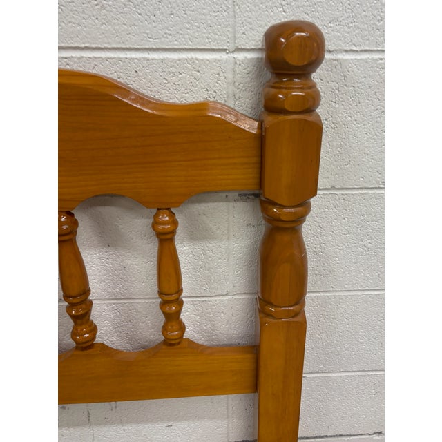 Vintage Twin Size Cannonball Spindle Headboard Bedframe For Sale - Image 4 of 8