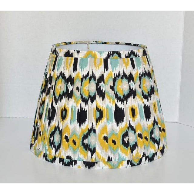 Pleated Ikat Yellow Blue Lamp Shade Chairish