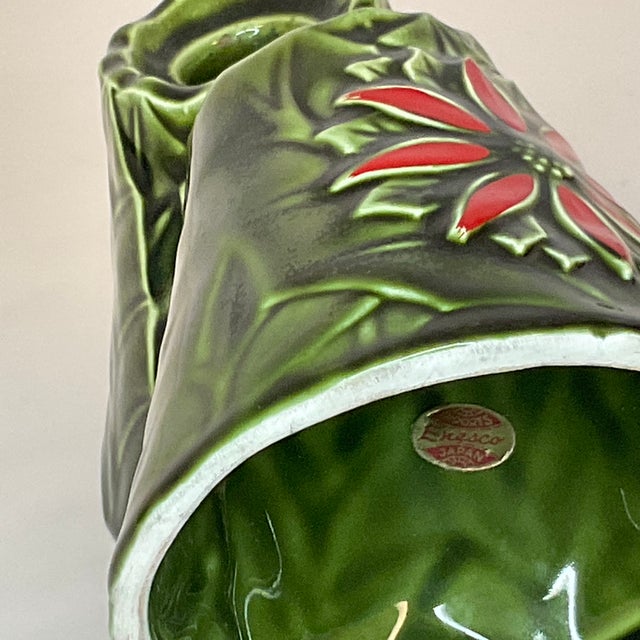 MidCentury Enesco Christmas Poinsettia Candle Holders a Pair. Chairish