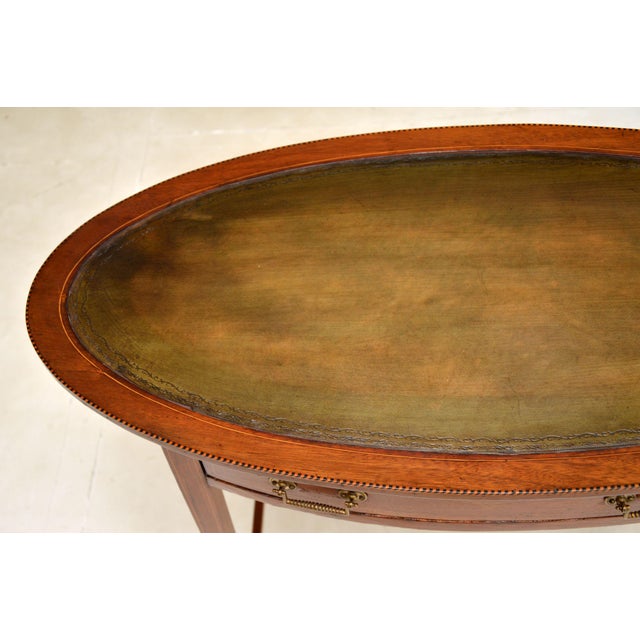 Wood Edwardian Writing Table, 1890s For Sale - Image 7 of 13