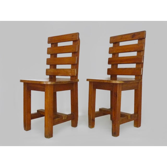 Brutalist Vintage Oak Chairs, 1970s, Set of 2 For Sale - Image 3 of 10