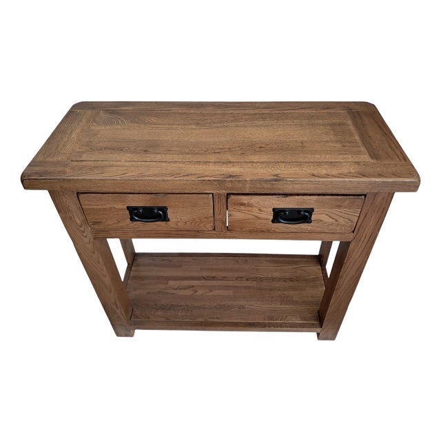 Vintage Country Oak Side Table, 1980 For Sale