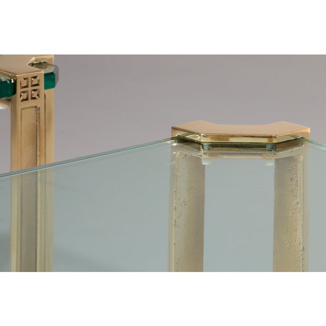 Glass High-Gloss Brass T24 Side Tables by Peter Ghyczy, Set of 2 For Sale - Image 7 of 11