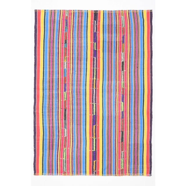 1970s Vintage Turkish Oushak Handmade Wool Cotton Blue Runner Rug For Sale - Image 12 of 12