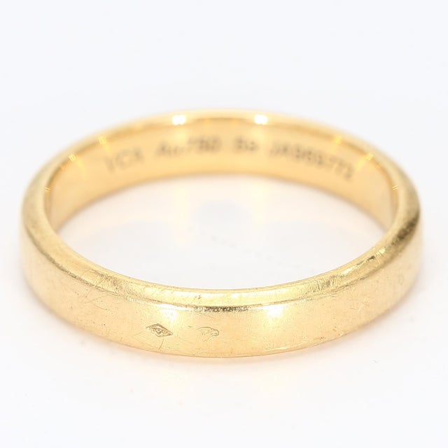 Van Cleef & Arpels Vintage 18k Yellow Gold "Van Cleef & Arpels" Ring With Original Box - Size 8.75 For Sale - Image 4 of 7