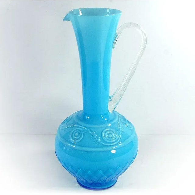 Italian Blue Glass Vase from Empoli, 1960s For Sale - Image 6 of 11