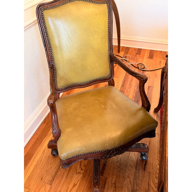 Chestnut John Widdicom1960-70's French Provincial Style Desk and Executive Chair For Sale - Image 8 of 16