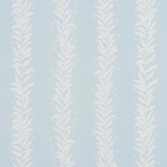 SAMPLE - Schumacher x Marian Mcevoy Tendril Stripe Indoor/Outdoor Fabric In Sky For Sale
