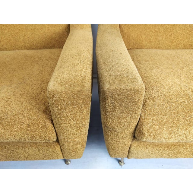 Set of Vintage Mustard Velvet Armchairs, 1960s For Sale - Image 13 of 18