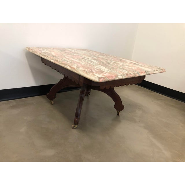 Vintage Victorian Eastlake Style Pink Marble Top Coffee Table Chairish