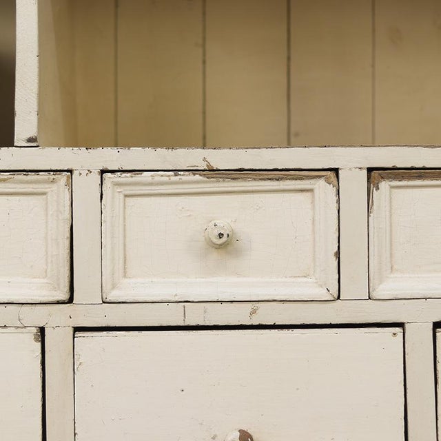 Painted Farmhouse Cupboard with Drawers For Sale - Image 4 of 11