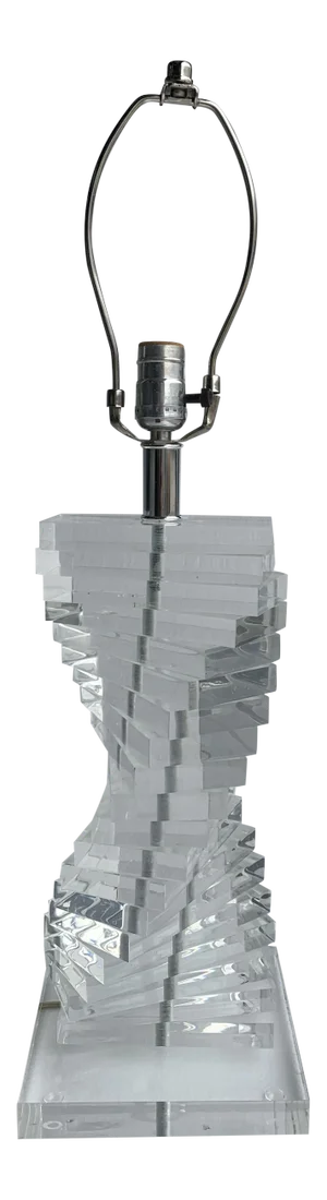Lucite Helix Spiral Table Lamp