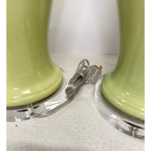 1970s Lemongrass Ginger Jar Table Lamps - a Pair For Sale - Image 10 of 11