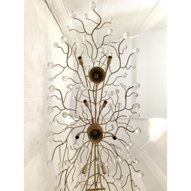 Metal Contemporary Oval Gold Boughs and Cristals Chandelier For Sale - Image 7 of 11