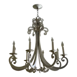 Contemporary Silver Leaf Chandelier by Curry & Company