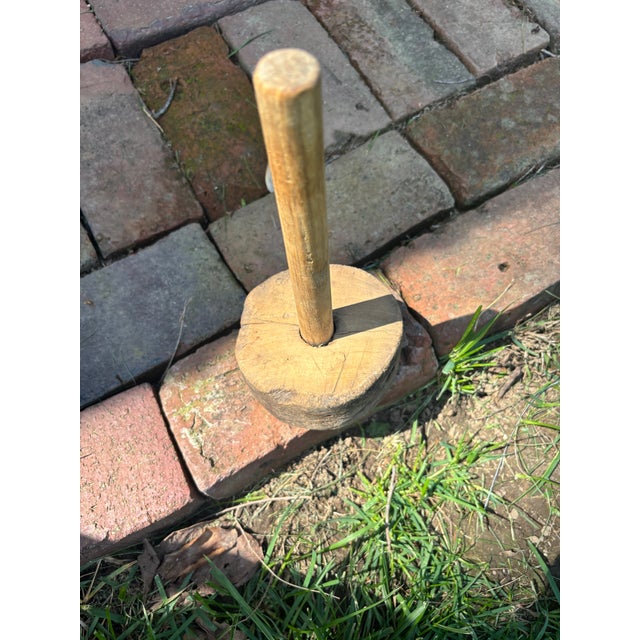 Wood Very Early Rustic Wooden Mallet For Sale - Image 7 of 12