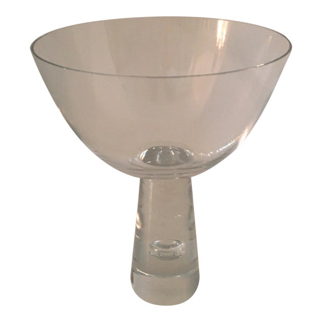 Orrefors Sweden 8” Crystal Pedestal Bengt Orup Bowl For Sale