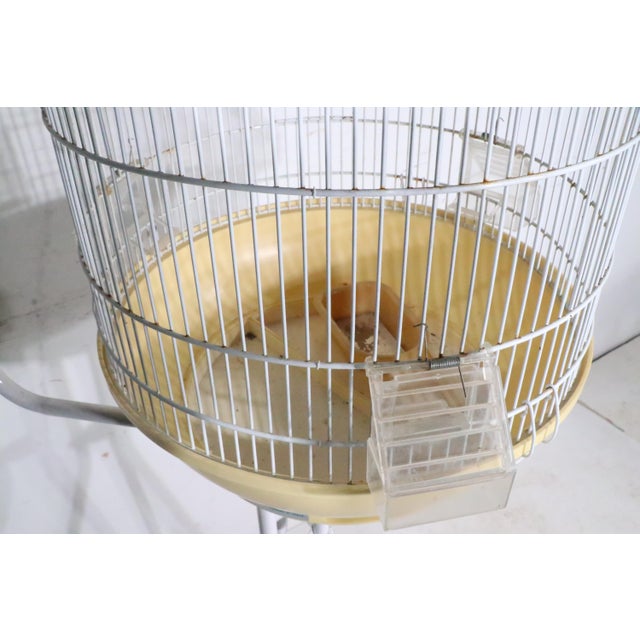 Vintage Mid Century Birdcage and Stand Made in Italy by F O P C. 1970's For Sale - Image 14 of 17