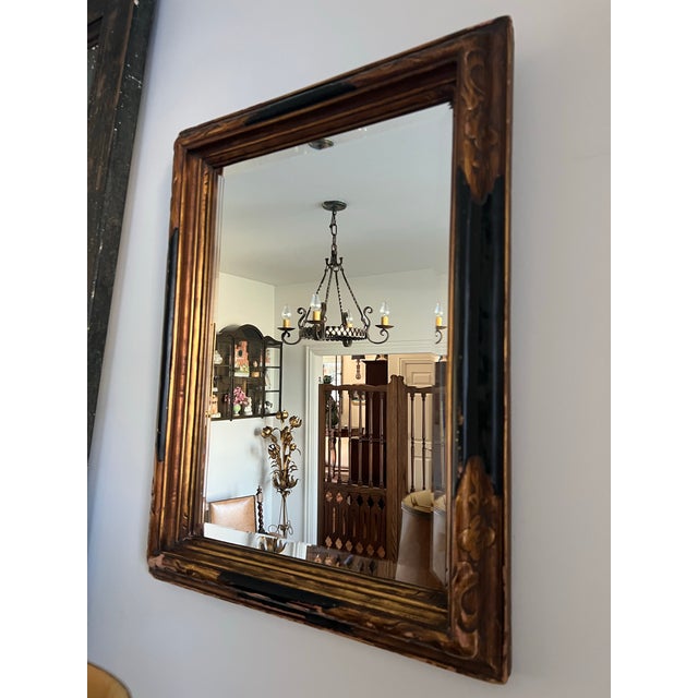 A striking pair of antique solid wood mirror frames with generous depth and elegant carving. Each frame features a a deep...
