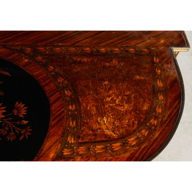 Late 19th Century French Louis XVI Demi-Lune Console Table With Fine Marquetry & Gilt Bronze Caryatid Legs For Sale - Image 9 of 13