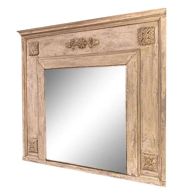 Cream 19th Century French Antique Painted Mirror For Sale - Image 8 of 9