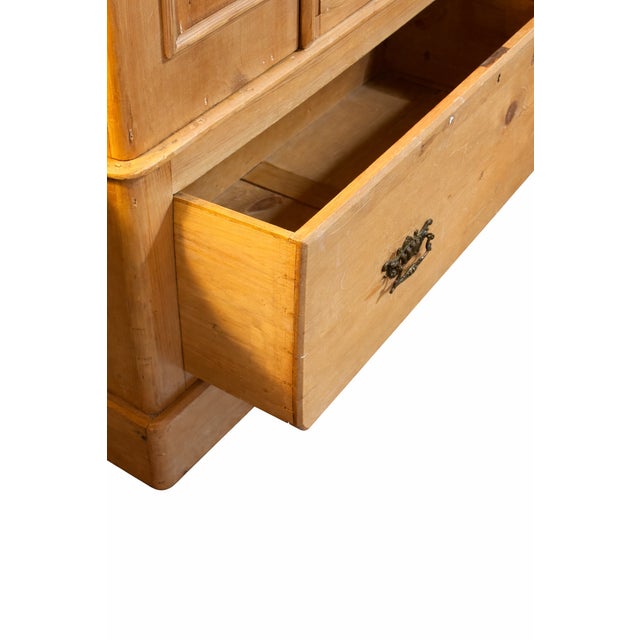 Victorian Pine Hall Cupboard or Wardrobe with Mirror, 1900s For Sale - Image 6 of 7