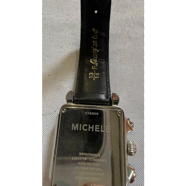 Michele Deco Diamond Dial Stainless Steal Ladies Watch Mw06z00a0040 0.05 CTTW For Sale In Atlanta - Image 6 of 7