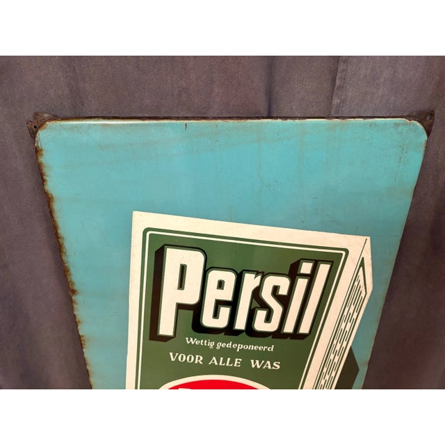 Large Enameled Persil Sign, 1950s For Sale - Image 4 of 18