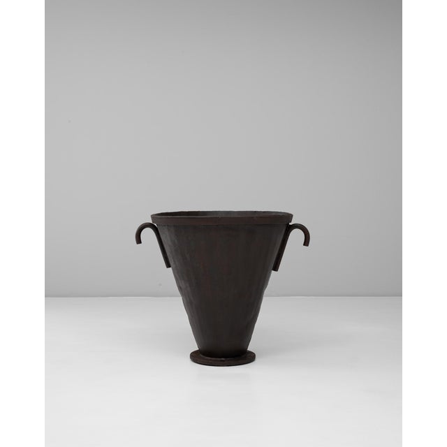 Mid 20th Century French Wrought Iron Flared Urn Firepit For Sale - Image 16 of 18