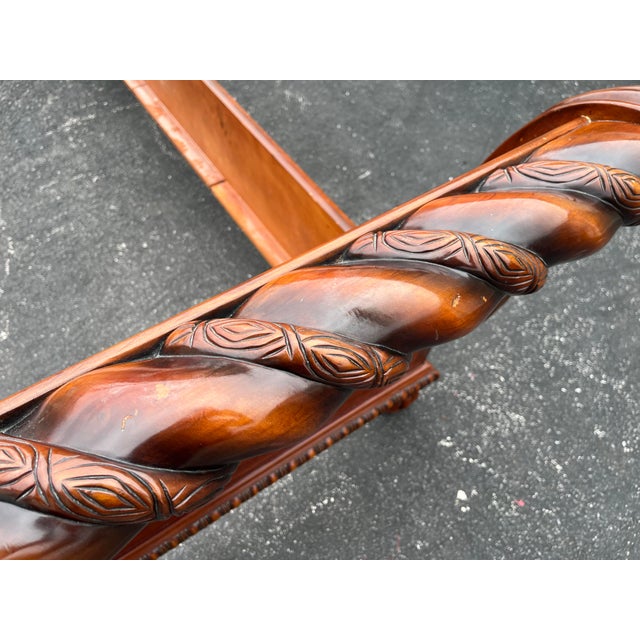 Brown King Size Wrought Iron and Cherry Sleigh Bed Frame For Sale - Image 8 of 12