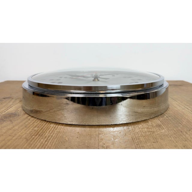 Silver Vintage Electric Wall Clock from Nufa, 1960s For Sale - Image 8 of 18