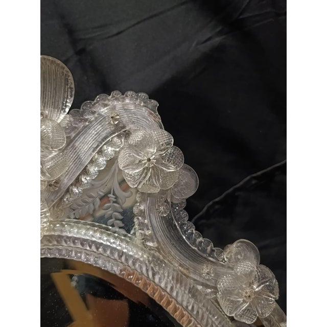 Glass Antique Murano Glass Mirror, 1950s For Sale - Image 7 of 9