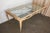 Vintage Wooden Dining Table with Brutalist Glass Top, 1970s, in Very Good conditions. Designed 1970 to 1979