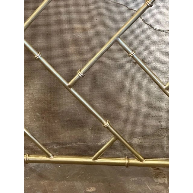 Bamboo Form Brass Fire Screen For Sale - Image 4 of 7