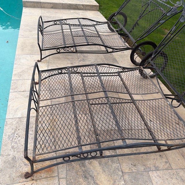 John Salterini 1970s Style Wrought Iron Salterini Double Chase, 2 Pieces For Sale - Image 4 of 12