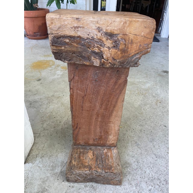 Vintage 1980s Architectural Carved Wood Plant Stand Pedestal For Sale In Nashville - Image 6 of 12