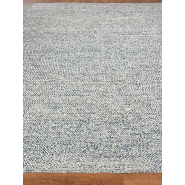 Transitional Exquisite Rugs Rhodes Handmade PET Yarn Blue Rug-6'X9' For Sale - Image 3 of 7