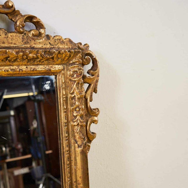 Glass Antique Mirror in Gilded Wood, 1900s For Sale - Image 7 of 13
