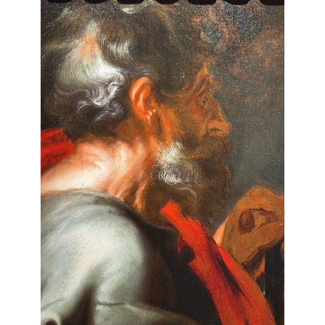 Anthony Van Dyck "The Apostle Peter" Giclée in 19th Century Spanish Carved Frame For Sale In Los Angeles - Image 6 of 6