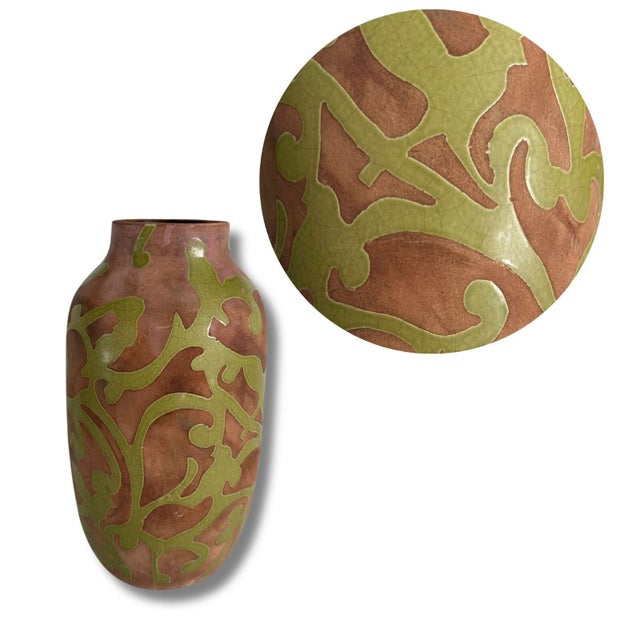 Earthenware Art Nouveau Vase For Sale - Image 4 of 4