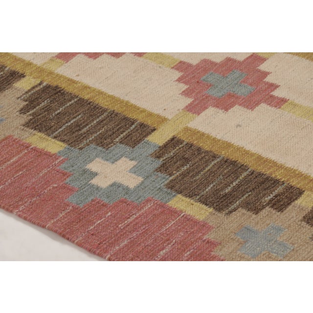 Rug & Kilim Vintage Scandinavian Runner With Sverker Greuholm Inspired Design - Rug & Kilim For Sale - Image 4 of 9